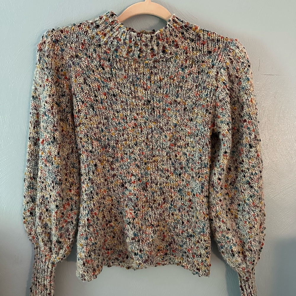 EUC Gray Neck Sweater with Balloon Sleeves
